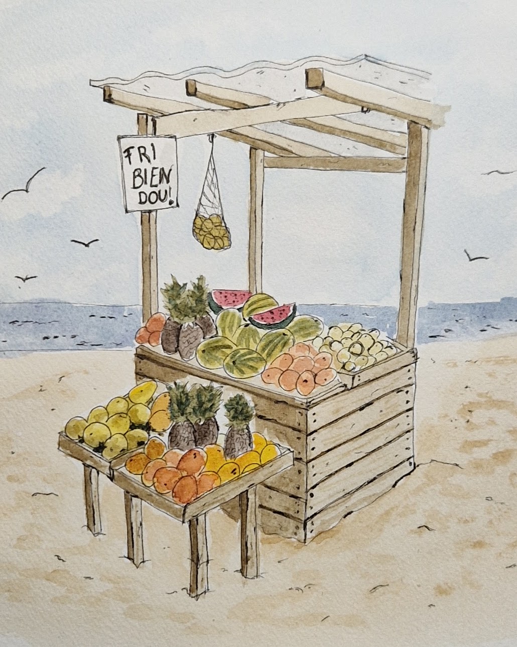 Früchtestand auf  Mauritius